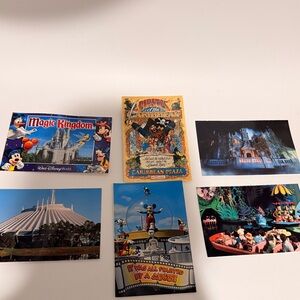 Lot Of 6 Vintage 90’s Walt Disney World Postcards. Epcot, Pirates, Mickey Etc